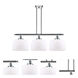 Ballston X-Large Bell 3 Light 36 inch Polished Chrome Island Light Ceiling Light in Matte White Glass, Ballston