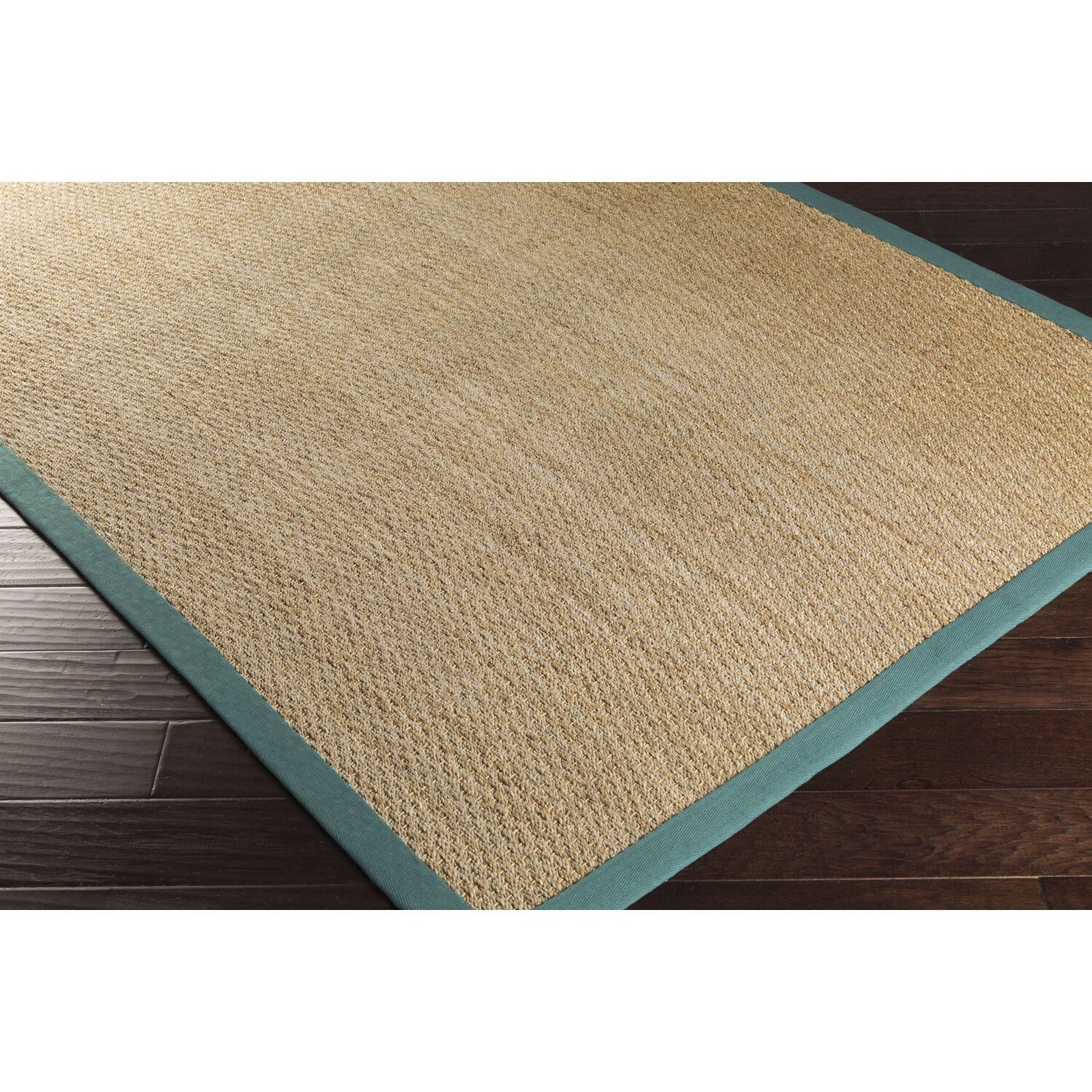 Village 36 X 24 inch Tan/Deep Teal Handmade Rug