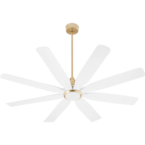 Rosales 60 inch Aged Brass with Studio White Blades Patio Fan