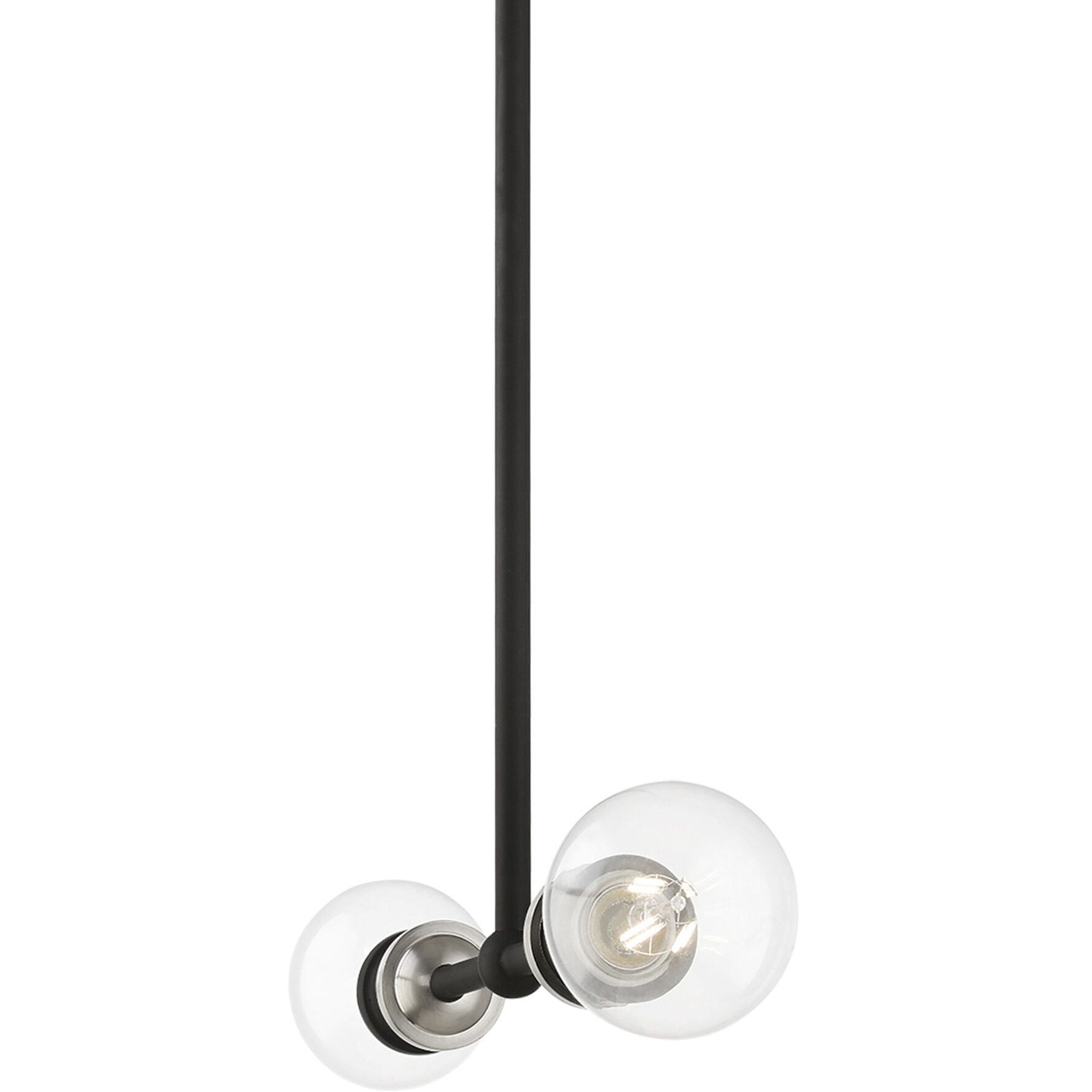 Lansdale 2 Light 14 inch Black with Brushed Nickel Accents Linear Chandelier Ceiling Light