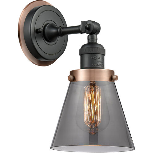 Franklin Restoration Small Cone 1 Light 6 inch Matte Black Sconce Wall Light