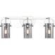 Pilaster II Cylinder 3 Light 24.88 inch Polished Nickel Bath Vanity Light Wall Light in Plated Smoke Glass