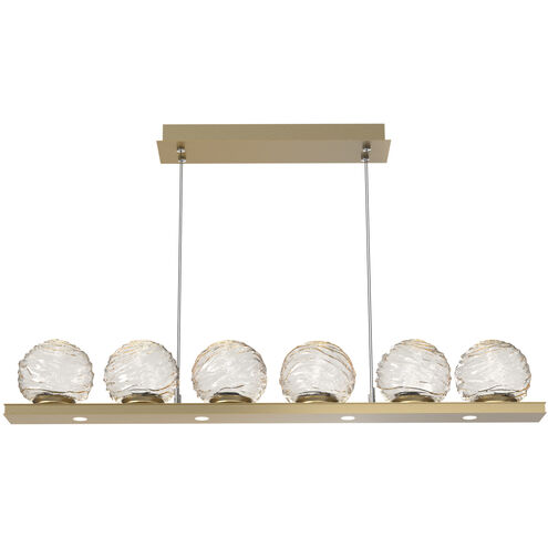 Gaia LED 48 inch Gilded Brass Linear Multi-Pendant Ceiling Light in 3000K LED, Amber