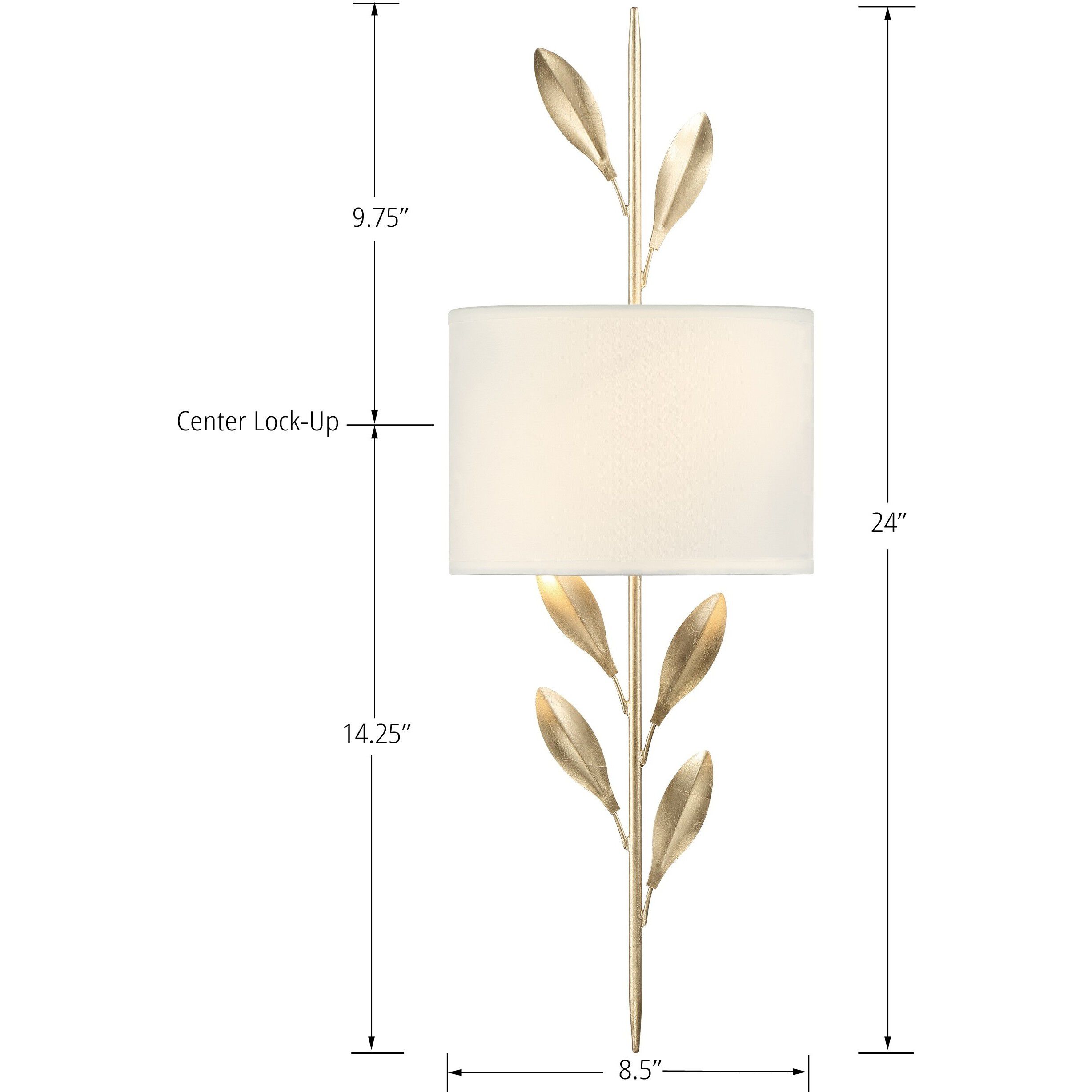 Broche Sconce Wall Light in Antique Gold
