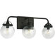 Bryce 3 Light 21.75 inch Midnight Black Bath Vanity Wall Sconce Wall Light