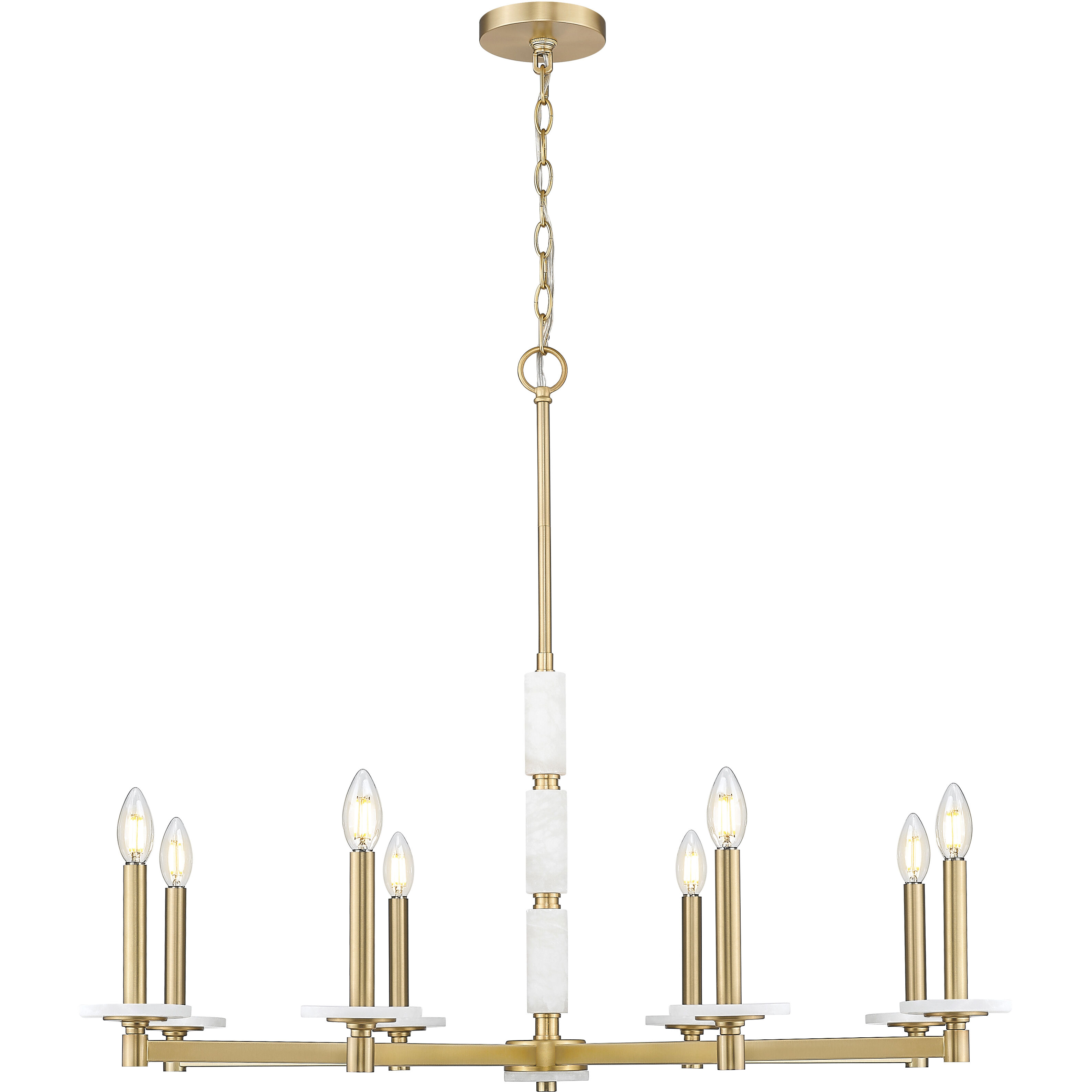 Kaden 8 Light 36.5 inch Modern Gold Chandelier Ceiling Light