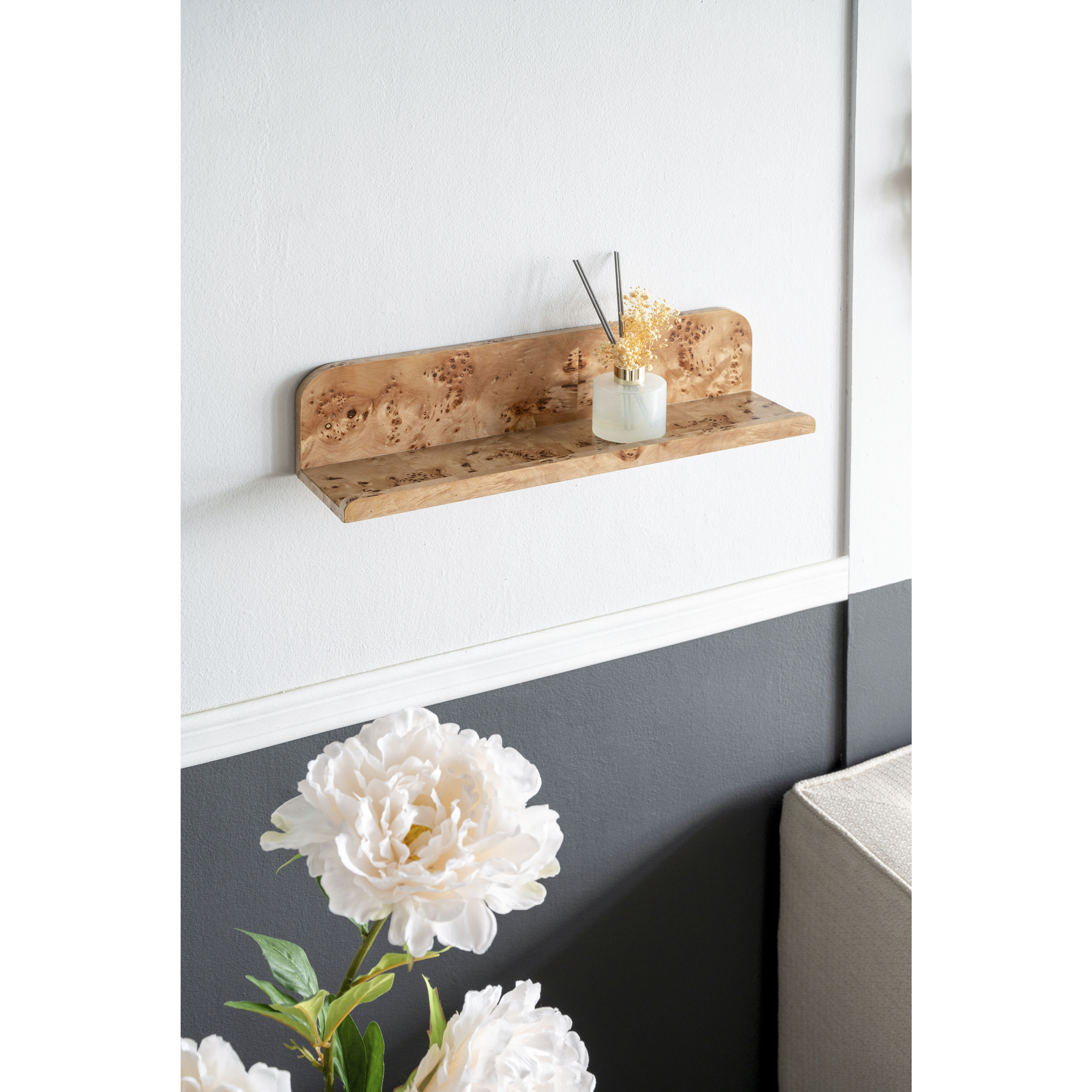 Anita 18.9 inch Brown Wall Shelf