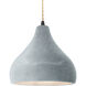 Radiance LED 11.5 inch Matte Black and Concrete Pendant Ceiling Light
