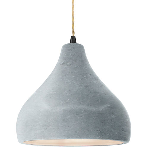 Radiance LED 11.5 inch Matte Black and Concrete Pendant Ceiling Light