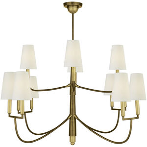 Thomas O'Brien Farlane 12 Light 48 inch Hand-Rubbed Antique Brass Chandelier Ceiling Light, Large