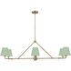 Xavier 6 Light 46 inch Vibrant Gold and Green Chandelier Ceiling Light