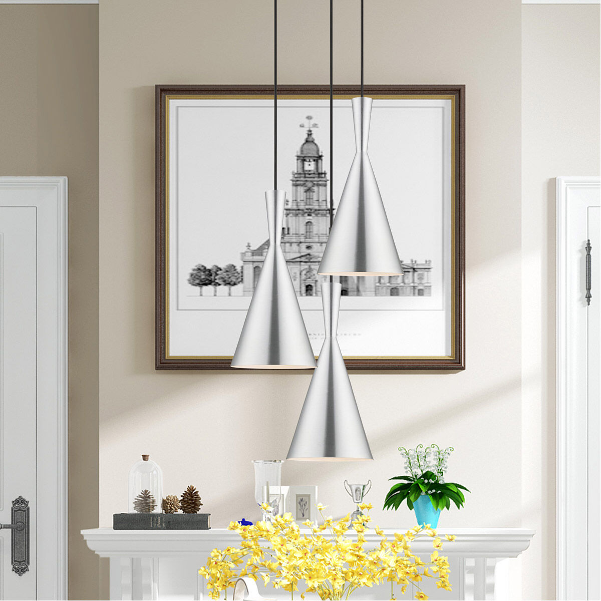 Allison 1 Light 7 inch Brushed Aluminum Mini Pendant Ceiling Light