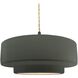 Radiance Collection - Tier Pendant Ceiling Light in Matte Black, Replaceable Bulb, Beige Twist Cord, Pewter Green, 16.25W x 6H, Form+Finish+Function