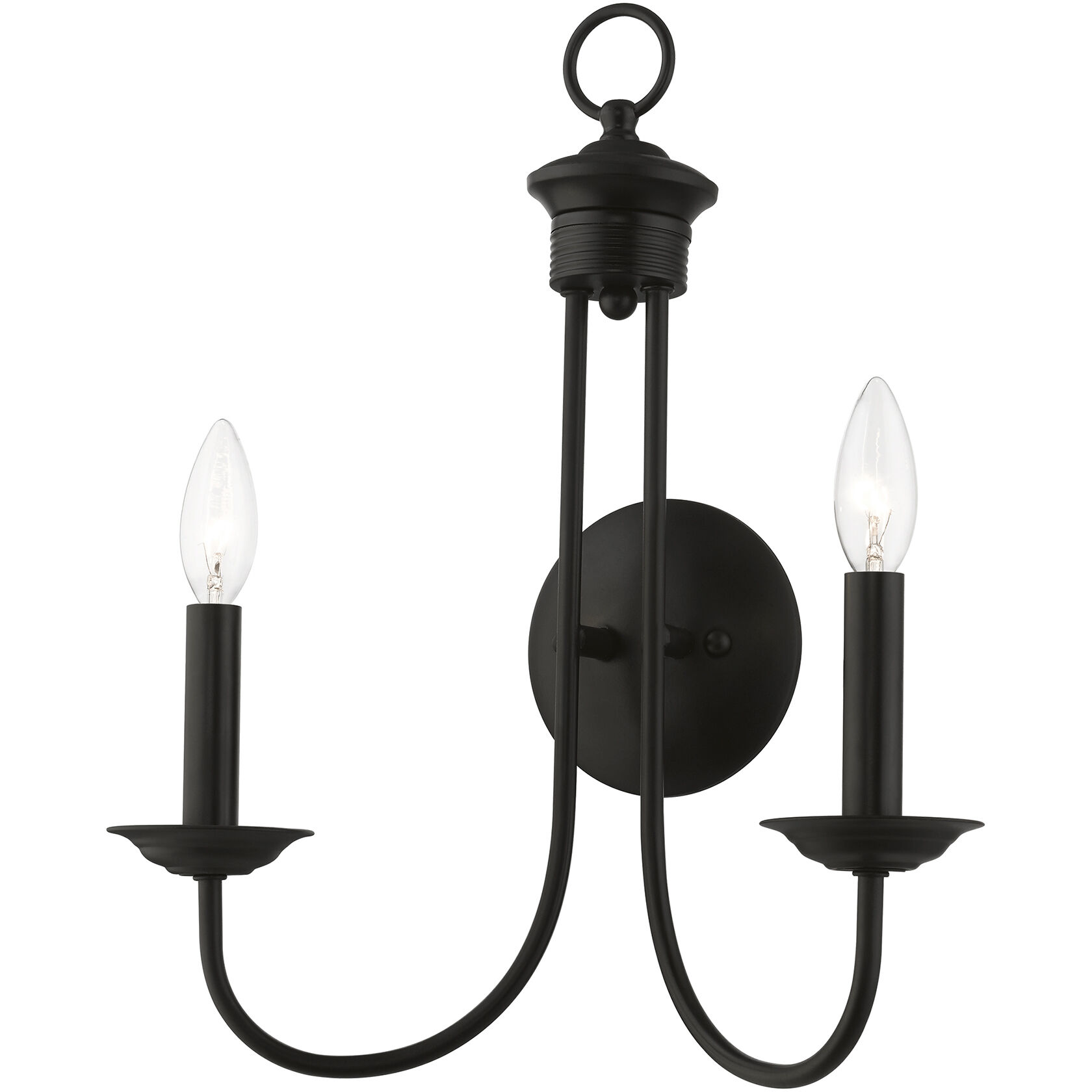 Estate 2 Light 14 inch Black Double Sconce Wall Light