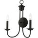 Estate 2 Light 14 inch Black Double Sconce Wall Light