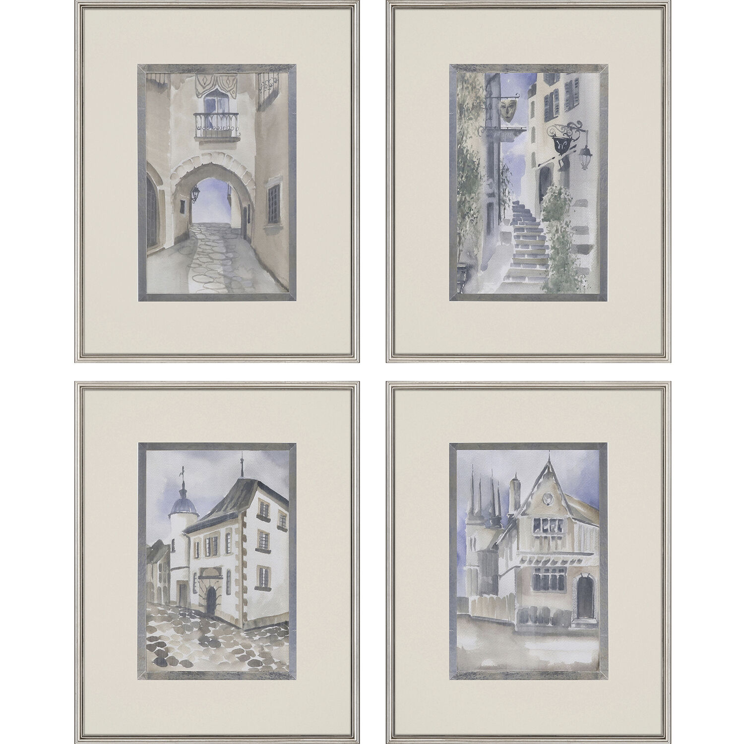 La Ville Multi and Blue and Neutral and Brown Framed Art, The Studio