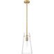 Kira 1 Light 6.5 inch Modern Gold Pendant Ceiling Light