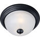 Essentials 584x 3 Light 16 inch Black Flush Mount Ceiling Light in Frosted