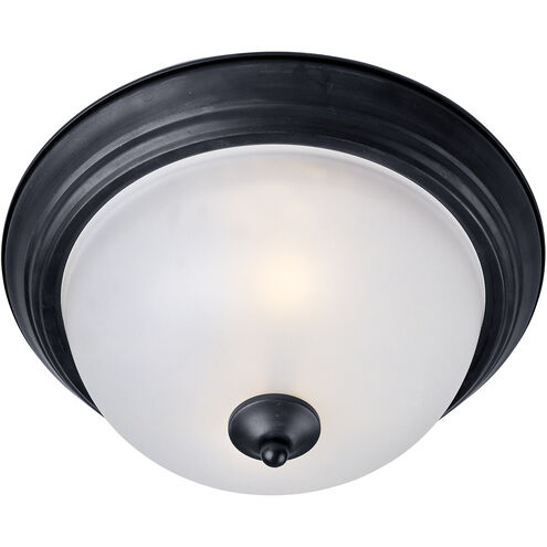 Essentials 584x 3 Light 16 inch Black Flush Mount Ceiling Light in Frosted