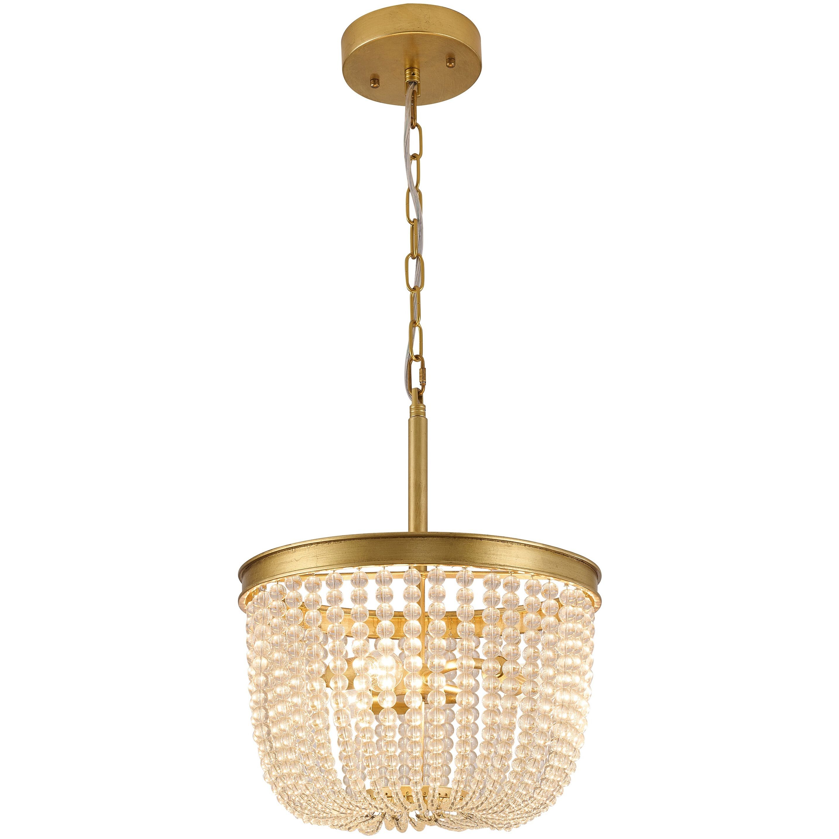 LA Series 3 Light 14 inch Chrome Semi Flush Mount Ceiling Light