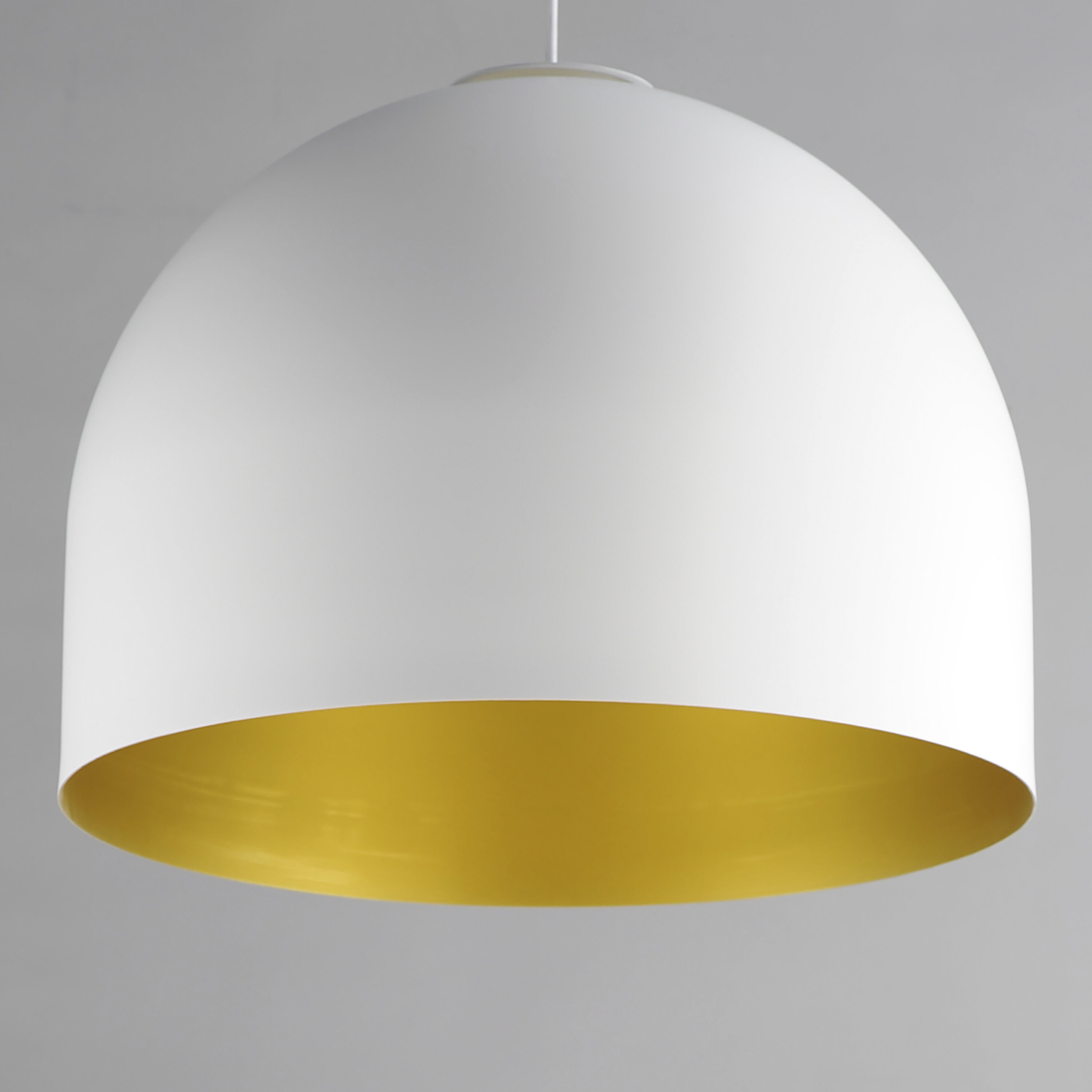 Foster LED 19.75 inch White with Gold Single Pendant Ceiling Light in White/Gold
