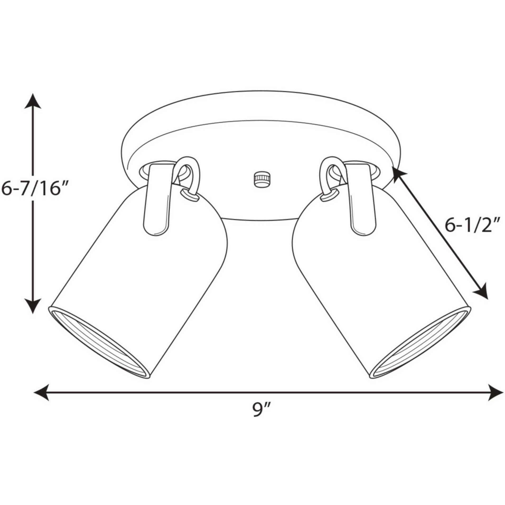 Directional 2 Light 9 inch Brushed Nickel Multi Directional Wall/Ceiling Light