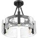 Aenon 3 Light 16.5 inch Matte Black Semi-Flush Ceiling Light