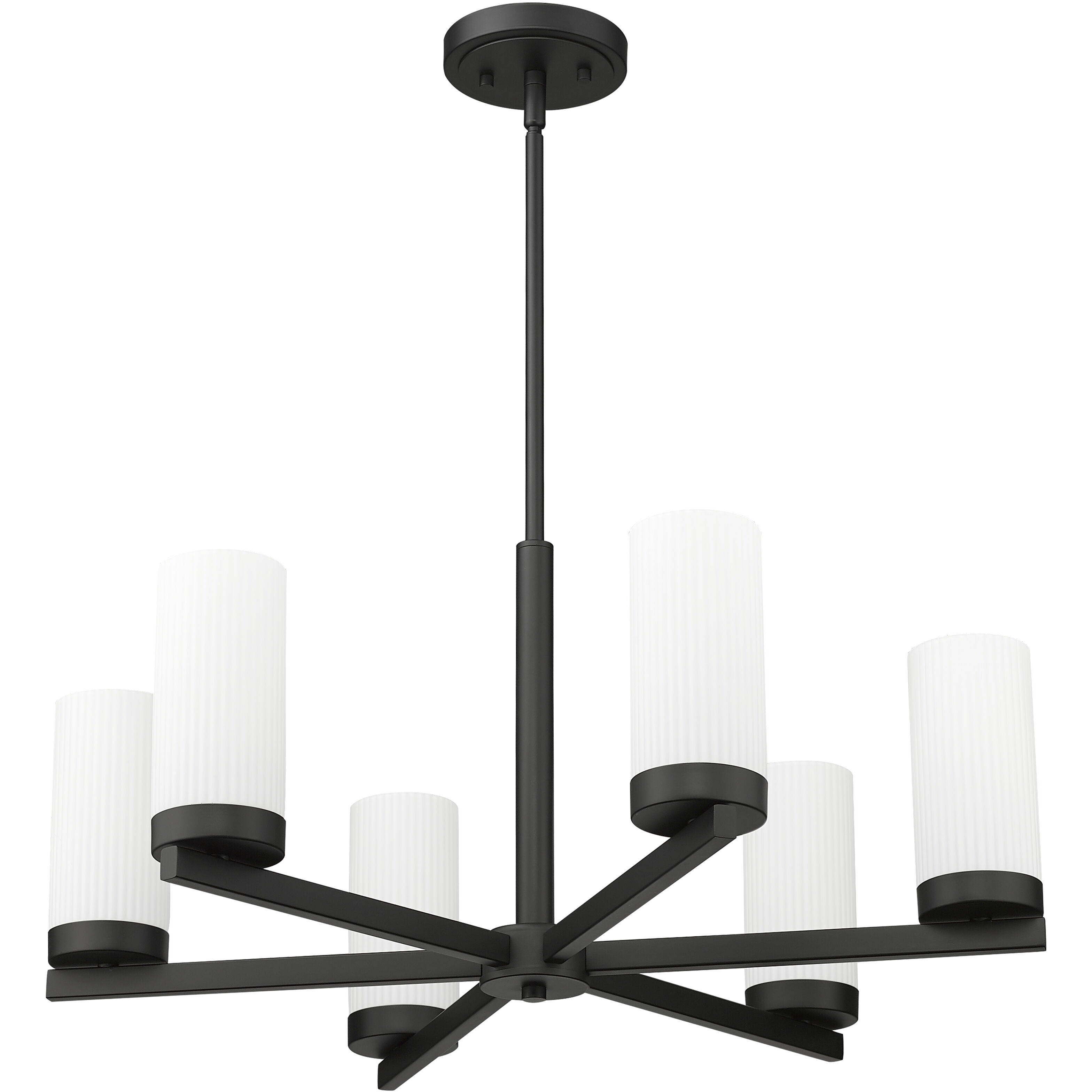 Danica 6 Light 26 inch Matte Black Chandelier Ceiling Light