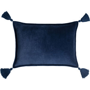 Cotton Velvet 19 inch Navy Pillow Kit, Lumbar