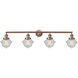 Franklin Restoration Small Oxford 4 Light 46 inch Antique Copper Bath Vanity Light Wall Light in Seedy Glass, Franklin Restoration