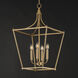 Clifton 4 Light 16 inch Natural Aged Brass Single Pendant Ceiling Light