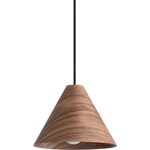 Conique 1 Light 9.88 inch Dark Walnut Mini Pendant Ceiling Light