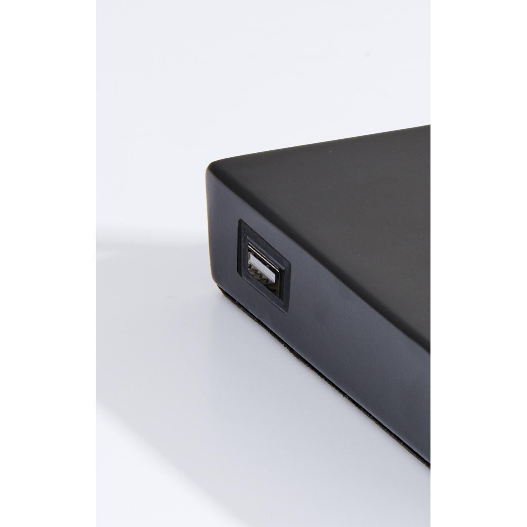 Collette 12 inch 7.00 watt Black and Antique Brass Desk Lamp Portable Light, with AdessoCharge Wireless Charging Pad and USB Port