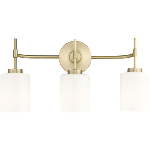 Keylee 3 Light 22 inch Vintage Brass Vanity Light Wall Light