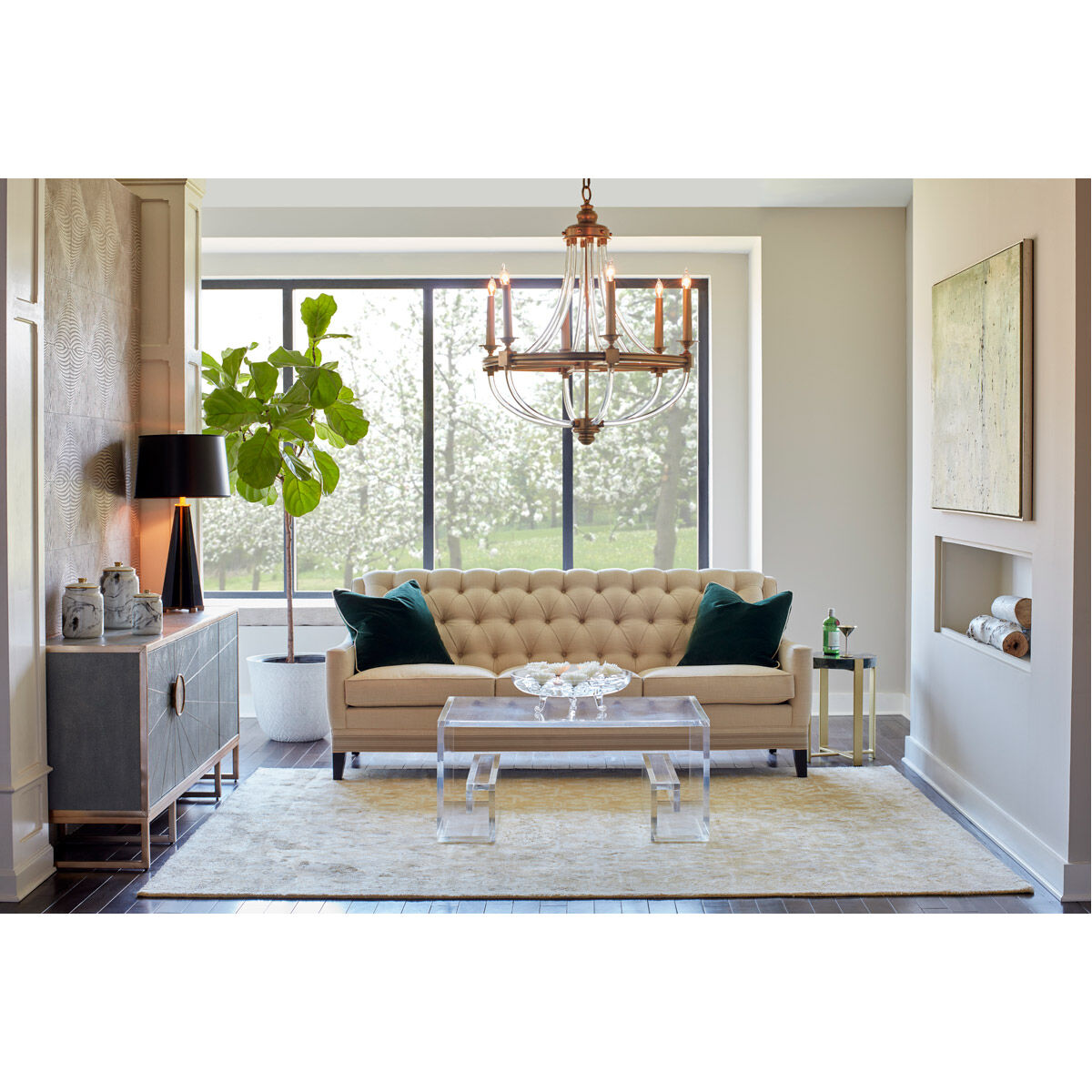 Wildwood 6 Light 28 inch Antique/Clear Chandelier Ceiling Light