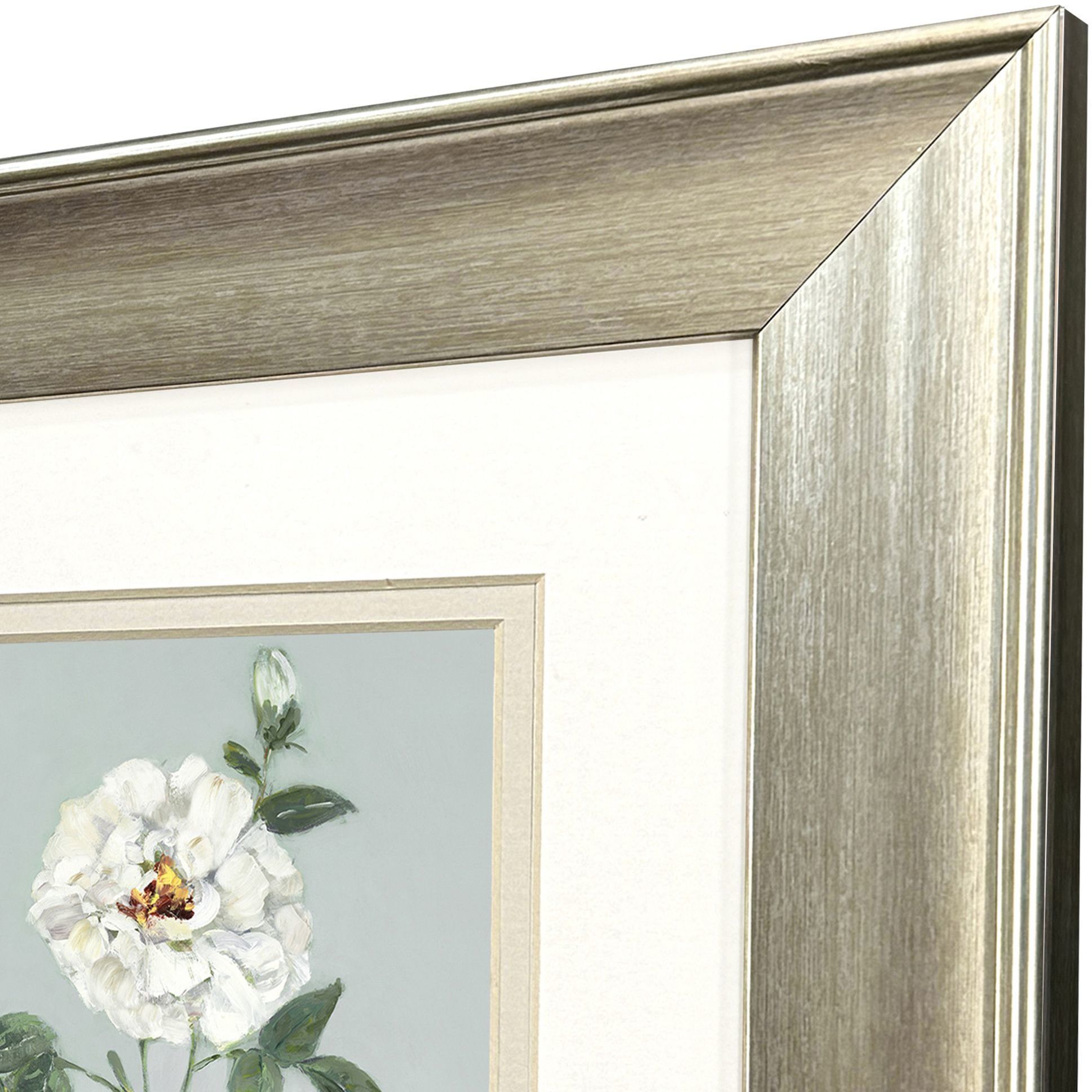 Rose Beauty Blue and Green and White Framed Art, Propac