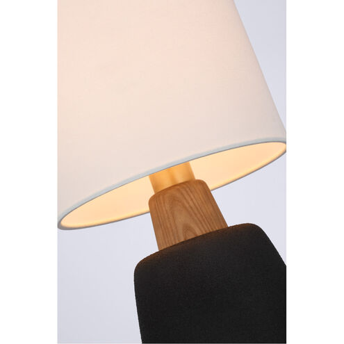 Barbara Barry Aida 21 inch 15 watt Porous Black and Natural Oak Table Lamp Portable Light, Medium