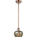 Ballston Fenton LED 7 inch Antique Copper Pendant Ceiling Light in Mercury Glass, Ballston
