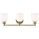 Melrose 3 Light 24 inch Warm Brass Bathroom Vanity Light Wall Light, Essentials