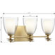 Elowen 3 Light 21.75 inch Legacy Brass Vanity Wall Light