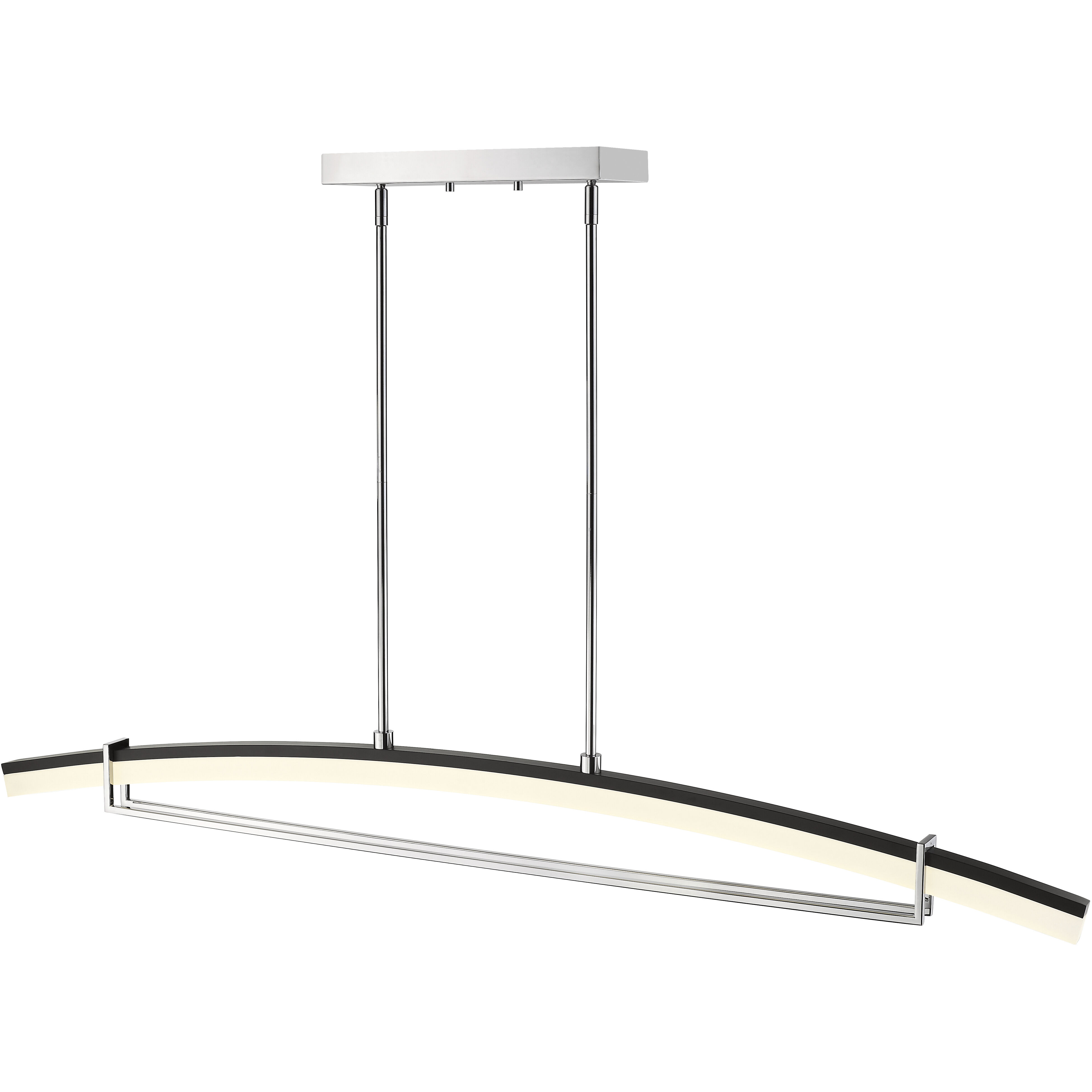 Arc LED 56.25 inch Chrome Linear Chandelier Ceiling Light