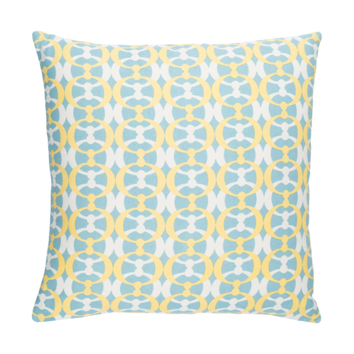 Lina 20 X 20 inch Aqua and Butter Throw Pillow