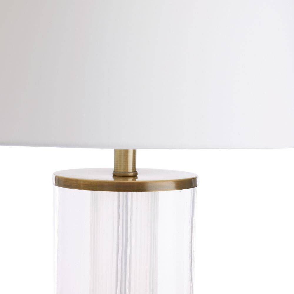 Gianna 30 inch 150.00 watt Clear Etched Glass and Vintage Brass Lamp Portable Light