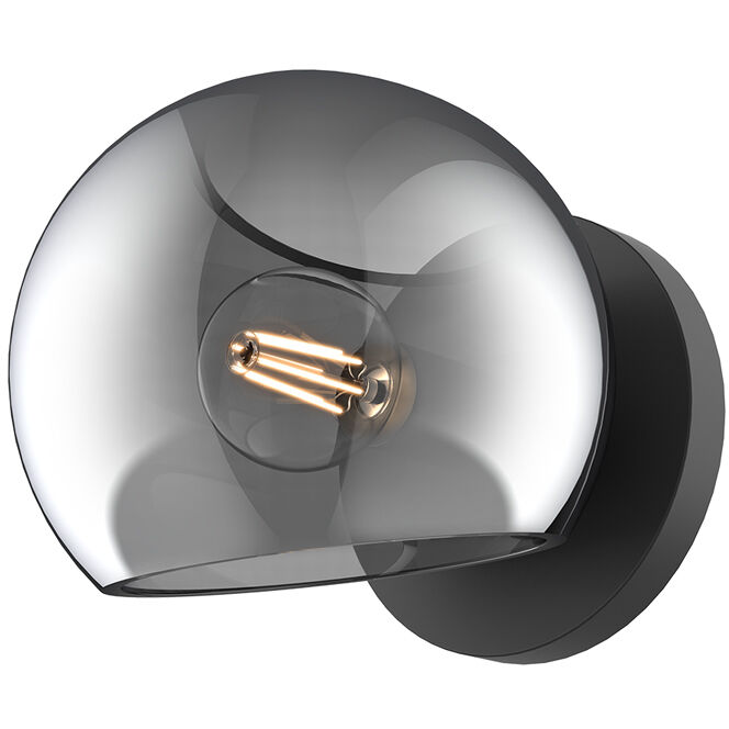 Alora Mood Willow Wall/Vanity Light Wall Light in Matte Black, Smoked Glass