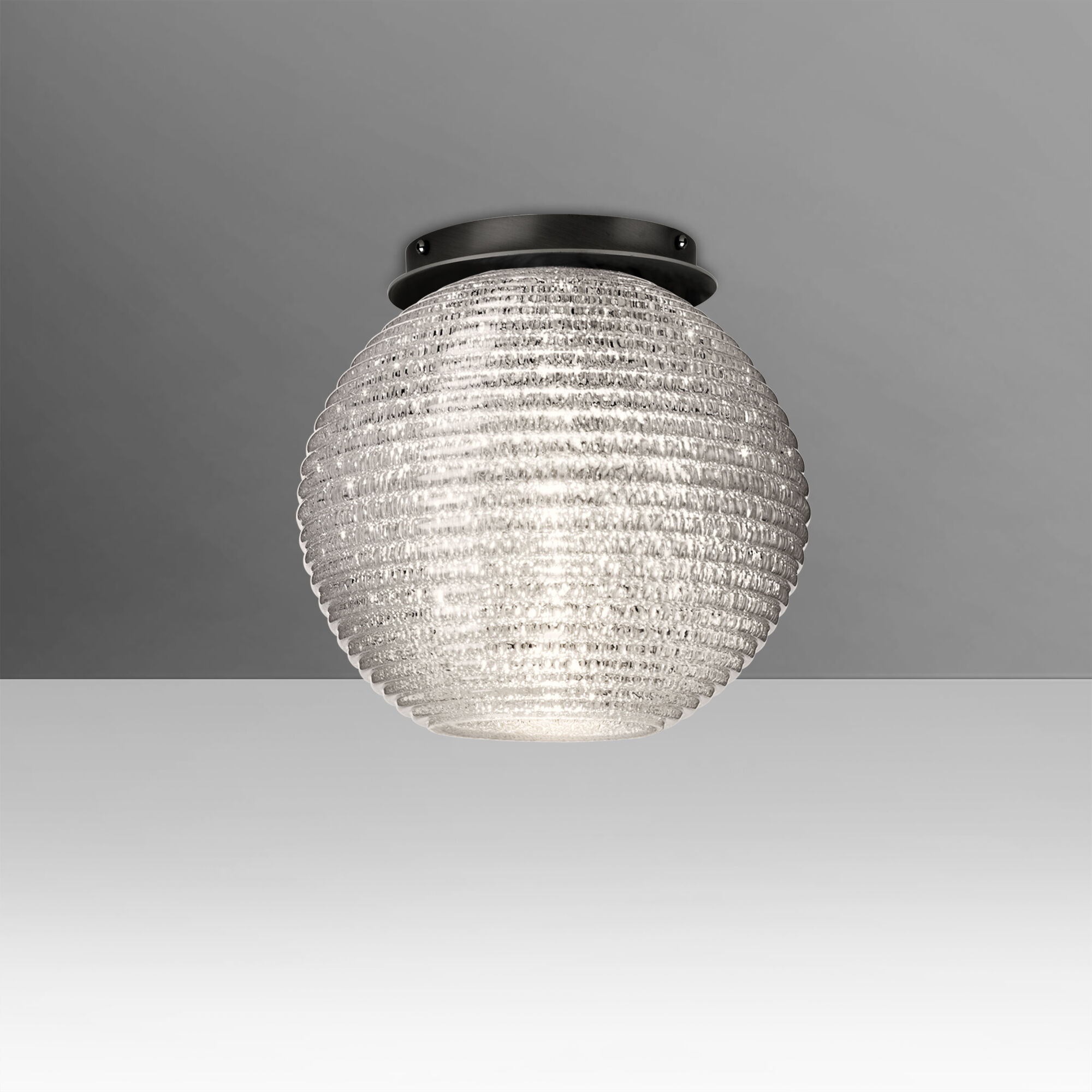 Kristall 8 LED 10 inch Black Semi-Flush Mount Ceiling Light