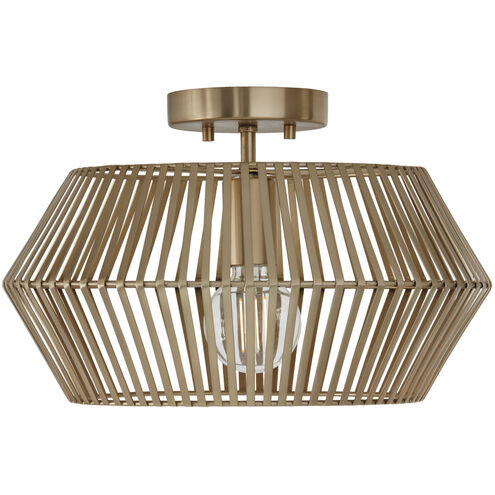 Kaiya 1 Light 15.5 inch Matte Brass Semi-Flush Ceiling Light