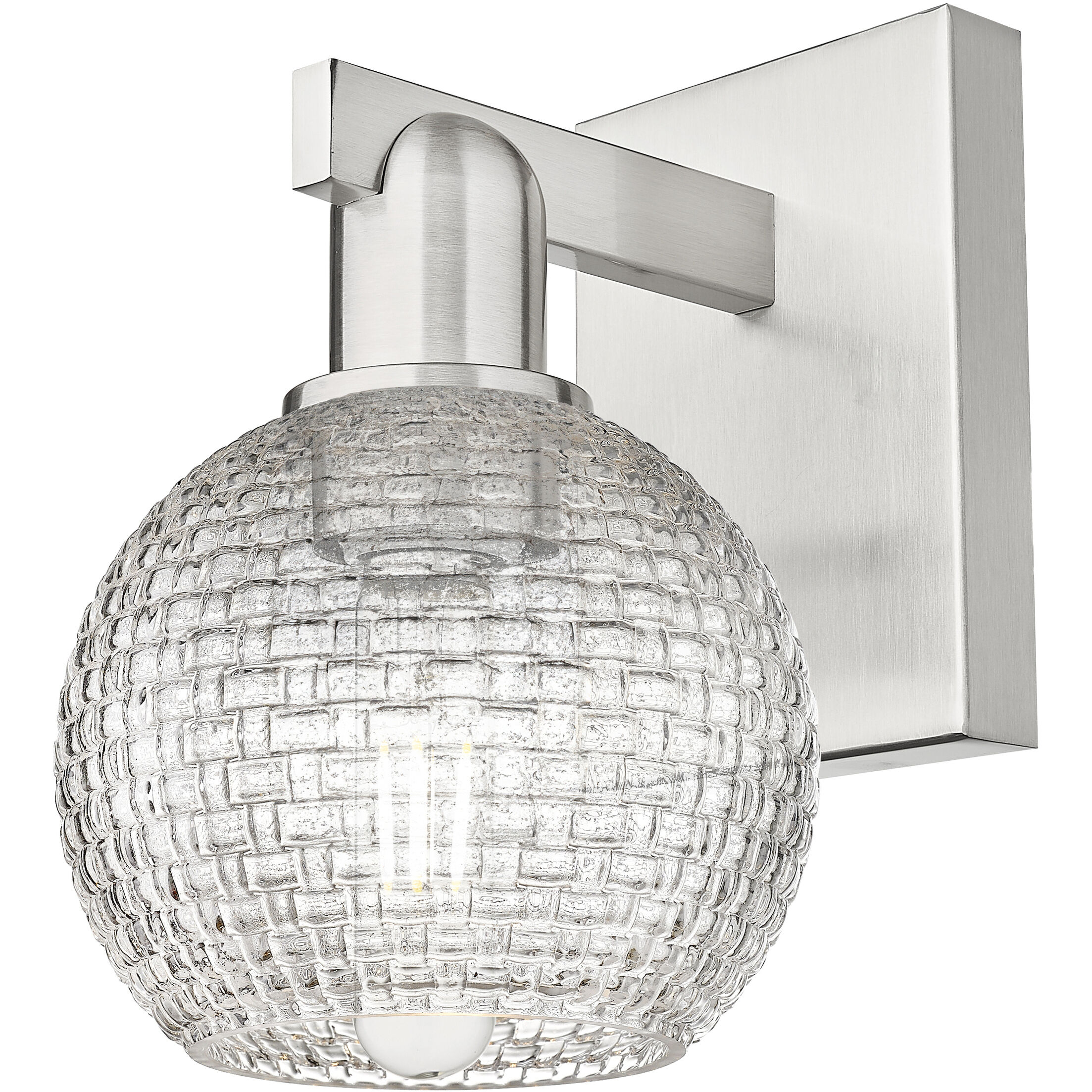 Arcadia Athens Armed Sconce Wall Light in Brushed Satin Nickel