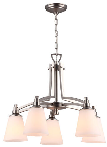 Georgetown 5 Light 23 inch Buffed Nickel Chandelier Ceiling Light