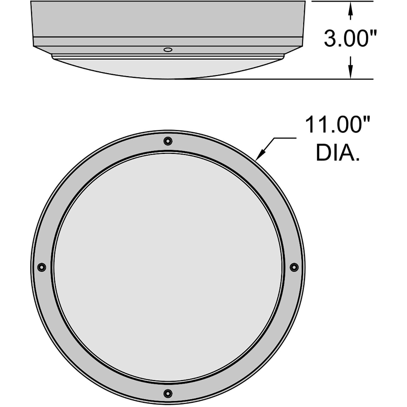 Rockaway LED 11 inch Matte Black and Frosted Outdoor Flush Mount
