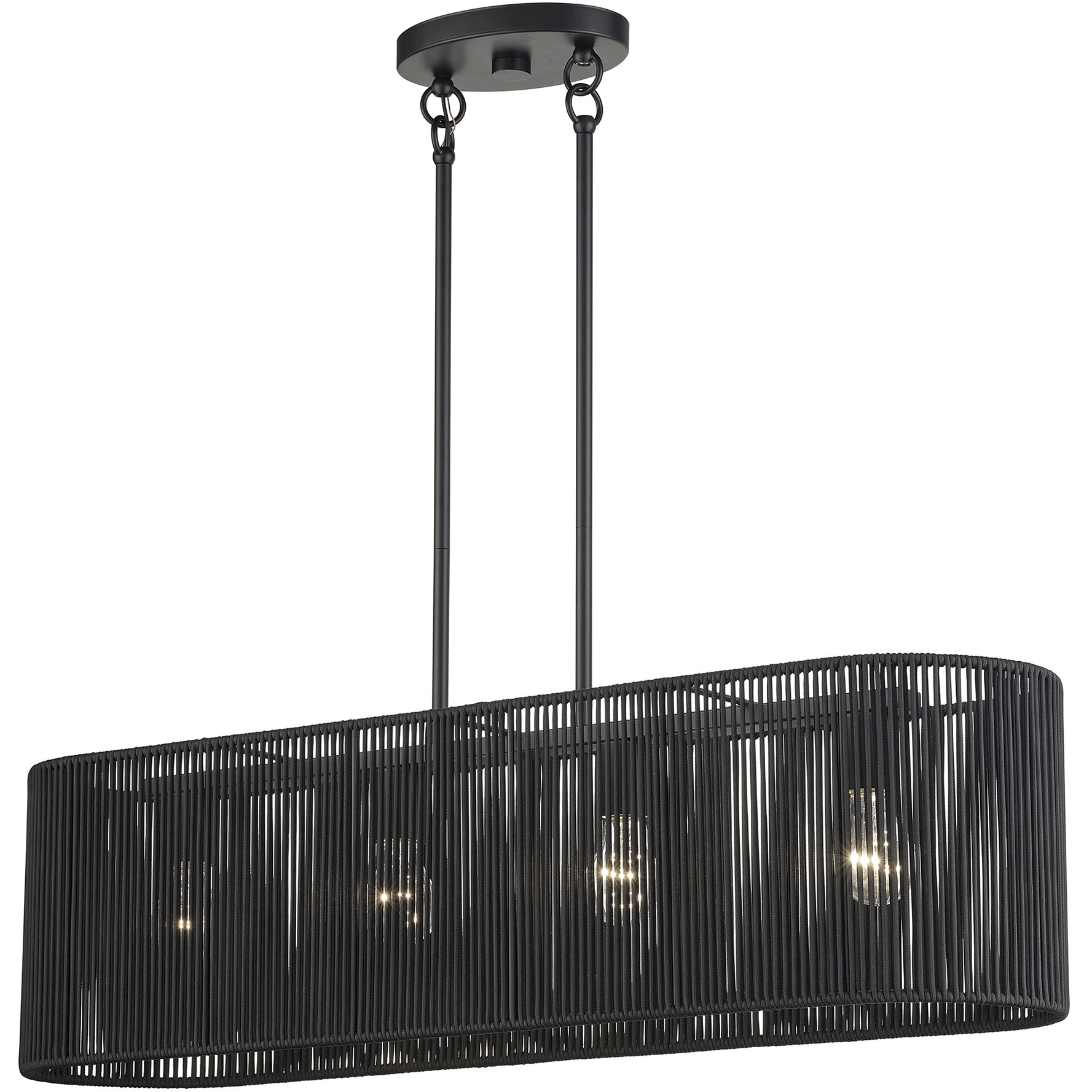Acordia 4 Light 36 inch Black Linear Chandelier Ceiling Light, Large